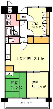 Floor plan. 3LDK, Price 11.5 million yen, Footprint 61.3 sq m , There is a balcony area 8.12 sq m renovation history! cross ・ floor ・ Wash basin ・ Water heater