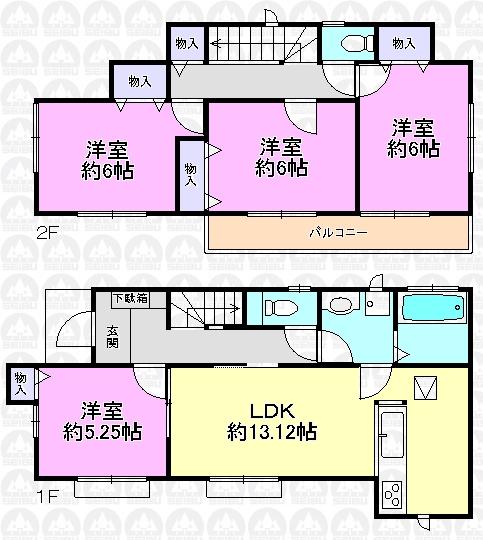 Floor plan. 29,800,000 yen, 4LDK, Land area 107.09 sq m , Building area 89.84 sq m