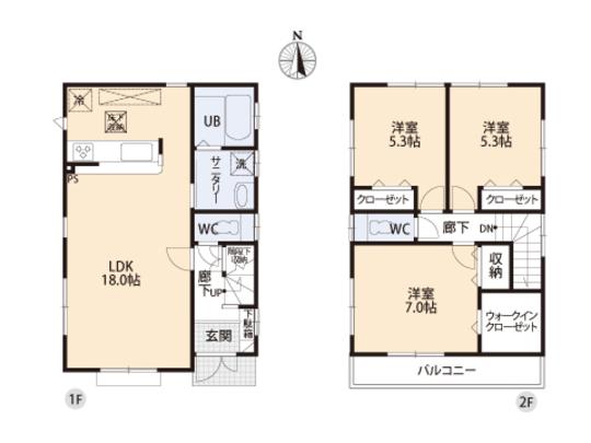 Floor plan. 38,800,000 yen, 3LDK, Land area 110.33 sq m , Building area 86.11 sq m floor plan