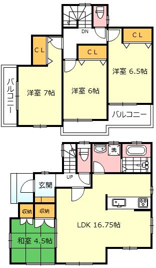 Floor plan. (5 Building), Price 38,800,000 yen, 4LDK, Land area 130.1 sq m , Building area 96.98 sq m