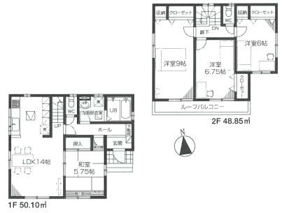 Floor plan. 24,800,000 yen, 4LDK, Land area 111.18 sq m , Building area 98.95 sq m
