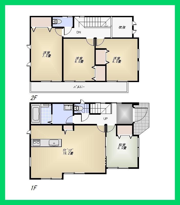 Floor plan. (1 Building), Price 40,800,000 yen, 4LDK, Land area 130.69 sq m , Building area 98.12 sq m