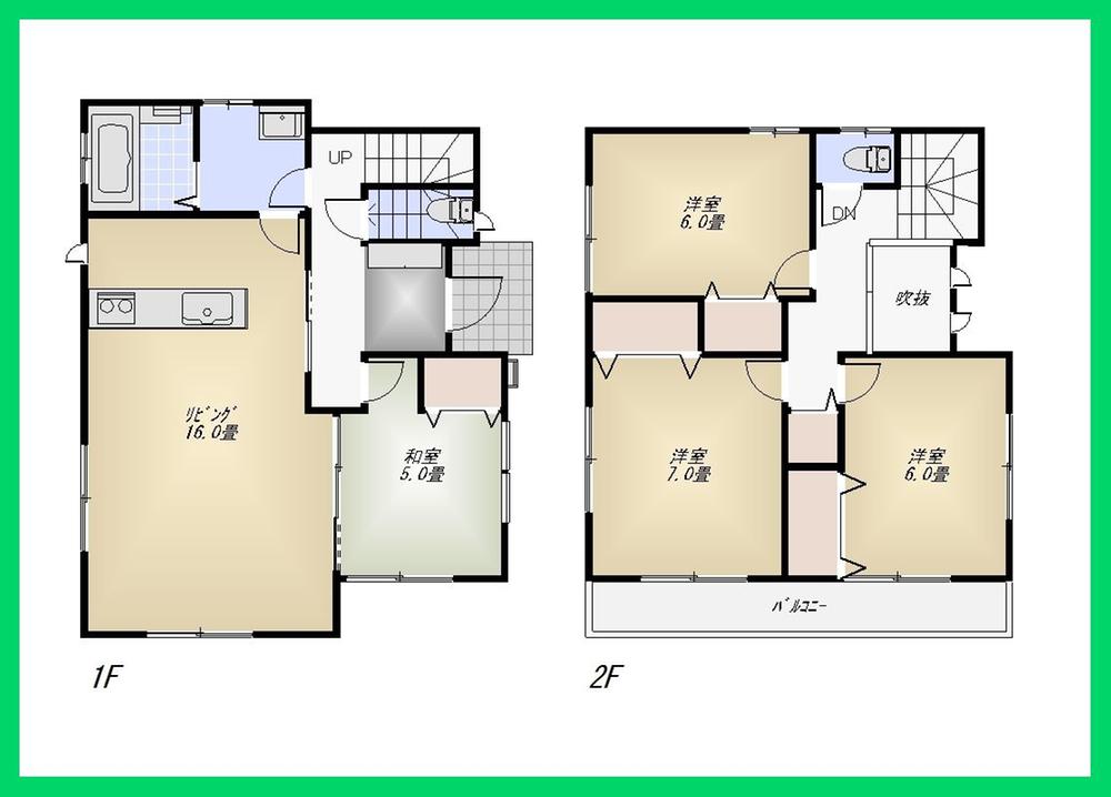 Floor plan. (Building 2), Price 41,800,000 yen, 4LDK, Land area 130.06 sq m , Building area 98.12 sq m