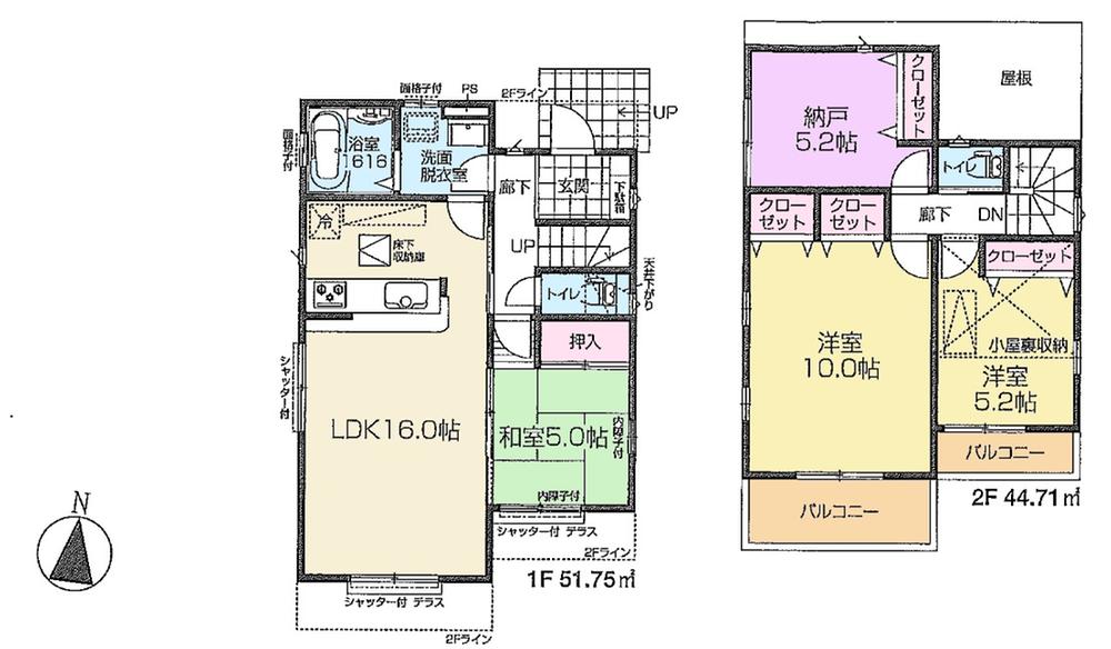 Floor plan. (3 Building), Price 38,800,000 yen, 3LDK+S, Land area 130.66 sq m , Building area 96.46 sq m