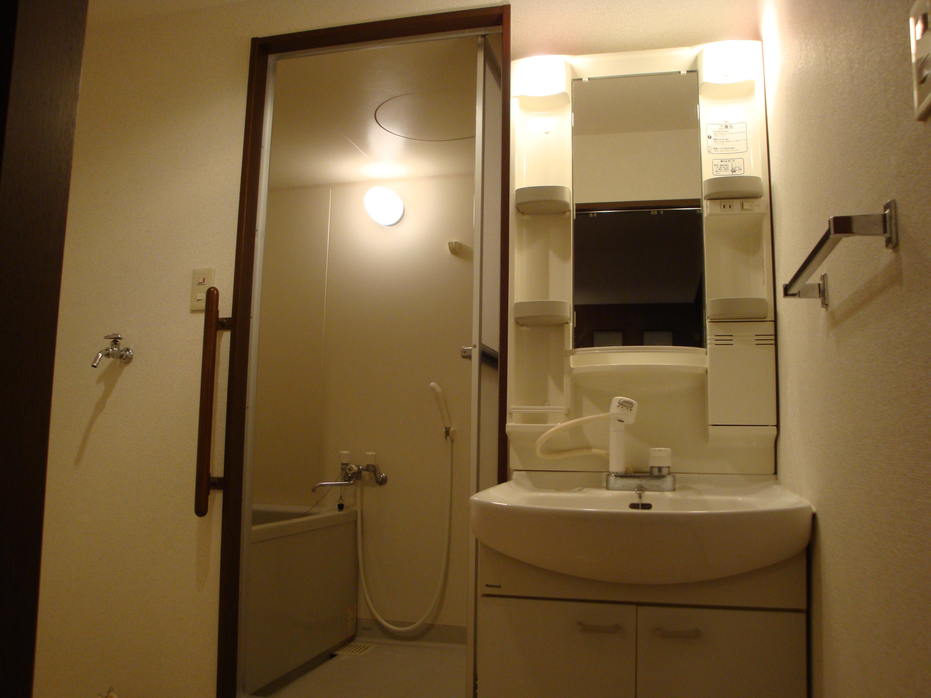Washroom. Shampoo is vanity