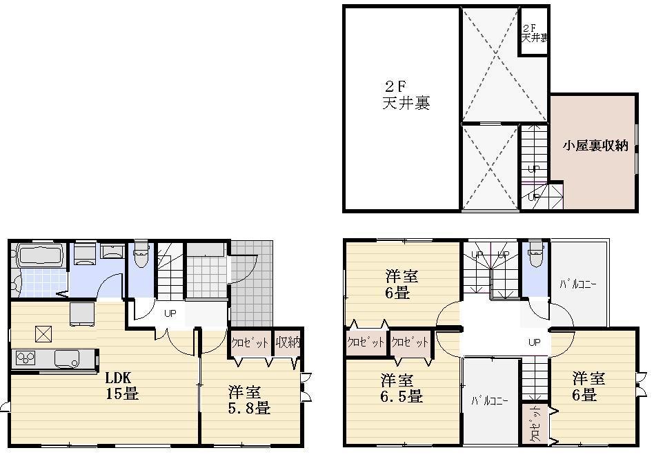 Floor plan. 48,800,000 yen, 4LDK, Land area 140.75 sq m , Building area 97.29 sq m