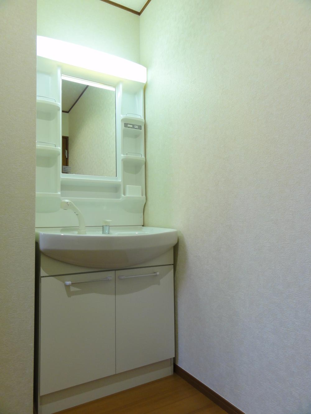 Wash basin, toilet. Bathroom vanity