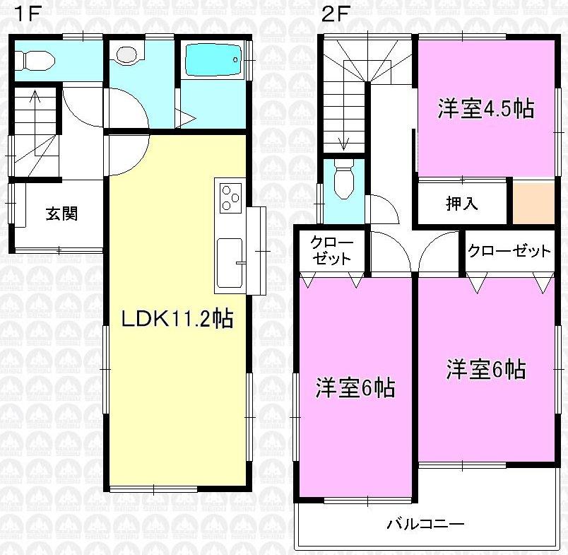 Floor plan. 16.8 million yen, 3LDK, Land area 66.51 sq m , Building area 71.13 sq m