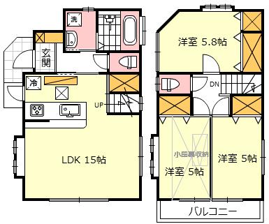 Floor plan. 32,800,000 yen, 3LDK, Land area 74.5 sq m , Building area 73.79 sq m