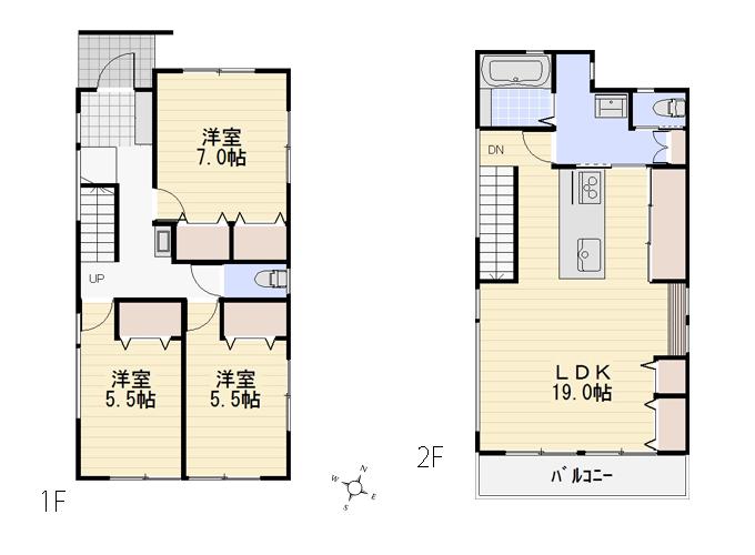 Floor plan. 39,800,000 yen, 3LDK, Land area 80.17 sq m , Building area 93.48 sq m