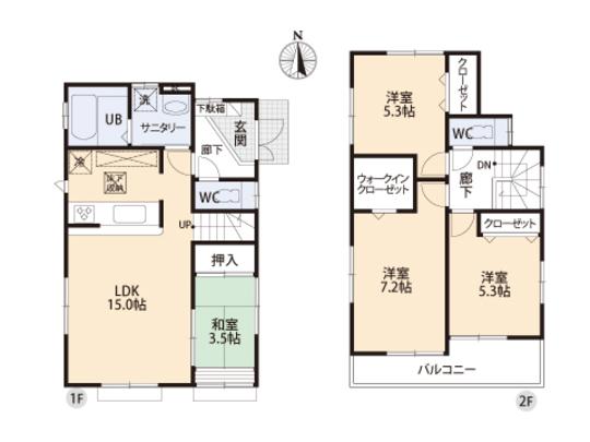 Floor plan. 39,800,000 yen, 3LDK, Land area 110.33 sq m , Building area 88.18 sq m floor plan