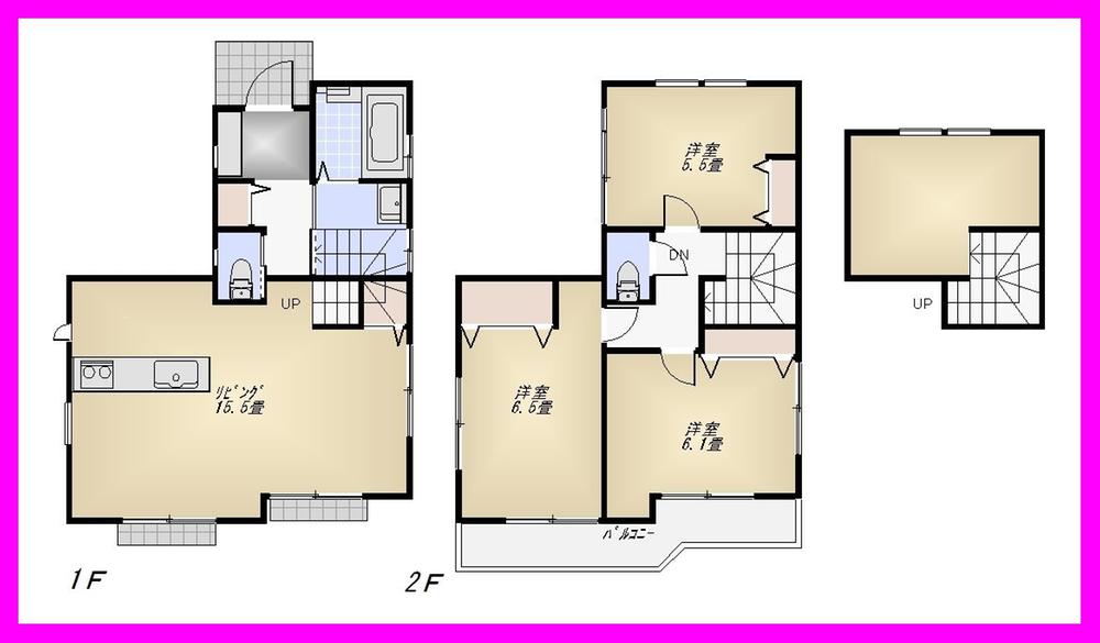 Floor plan. (1 Building), Price 34,800,000 yen, 3LDK, Land area 103.07 sq m , Building area 80.97 sq m