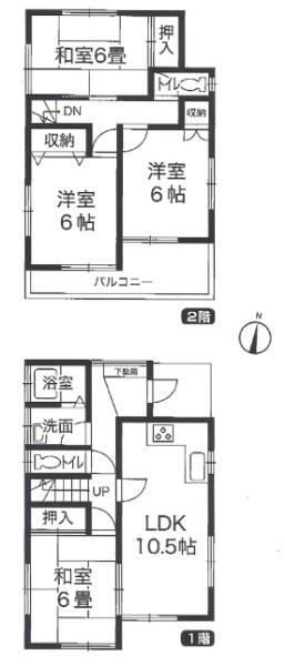 Floor plan. 24,800,000 yen, 4LDK, Land area 96.86 sq m , Building area 84.27 sq m