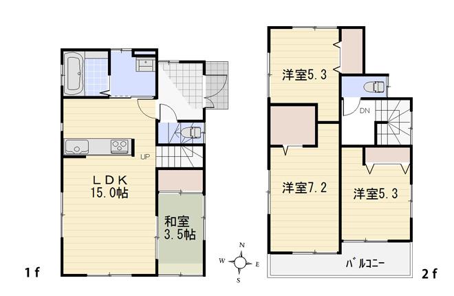 Floor plan. (3 Building), Price 39,800,000 yen, 4LDK, Land area 110.33 sq m , Building area 88.18 sq m