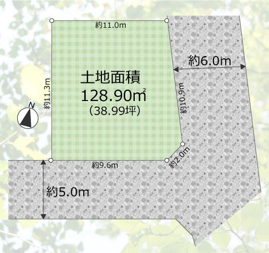 Compartment figure. Land price 33,800,000 yen, Is the southeast corner lot of land area 128.9 sq m 6M × 5M road !!