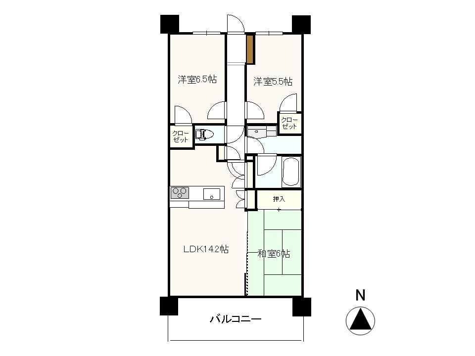 Floor plan. 3LDK, Price 28.8 million yen, Footprint 71.4 sq m , Balcony area 12 sq m