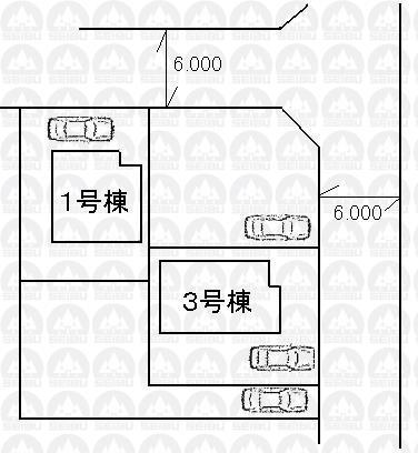 The entire compartment Figure. All four buildings This selling two buildings 1 Building: 128.20 sq m (38.78 tsubo) Building 3: 128.20 sq m (38.78 square meters)