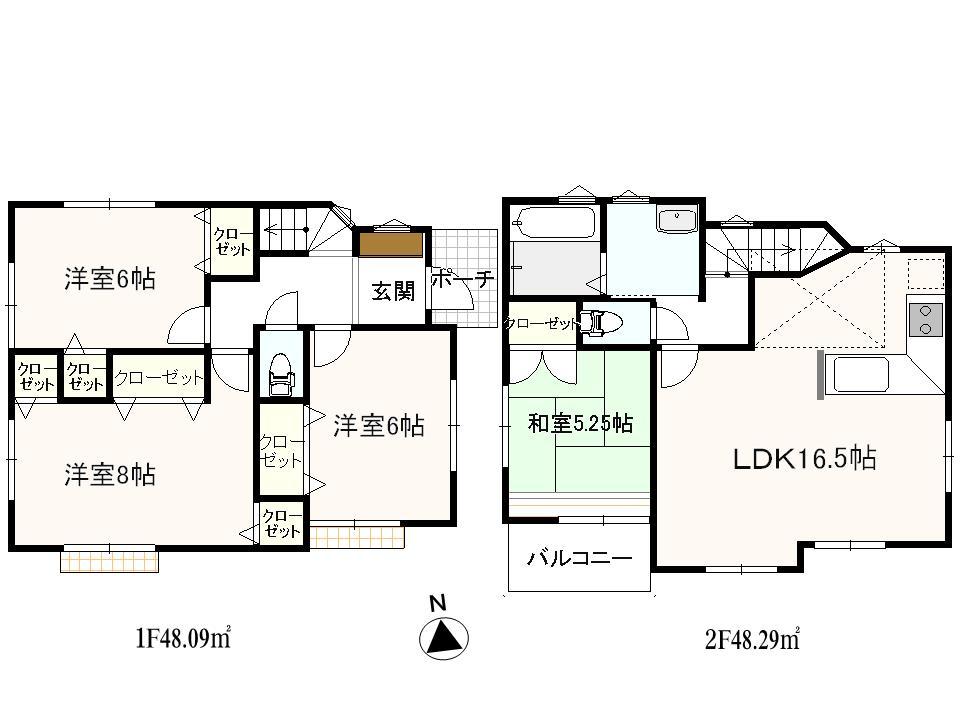 Floor plan. 36,800,000 yen, 2LDK + S (storeroom), Land area 115 sq m , Building area 96.38 sq m