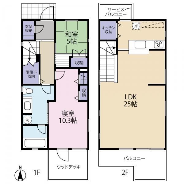 Floor plan. 29,800,000 yen, 2LDK, Land area 121.13 sq m , Building area 95.64 sq m