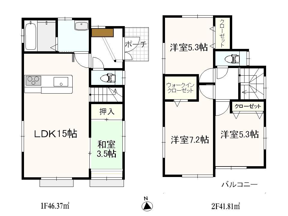 Floor plan. (3 Building), Price 39,800,000 yen, 4LDK, Land area 110.33 sq m , Building area 88.18 sq m