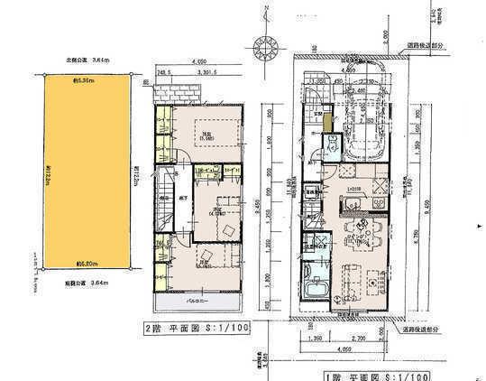 Compartment figure. Land price 13.5 million yen, Land area 65.95 sq m compartment view ・ Building reference plan