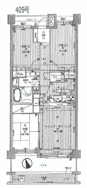 Floor plan. 3LDK, Price 31 million yen, Occupied area 75.39 sq m , Good Floor balcony area 6.16 sq m usability