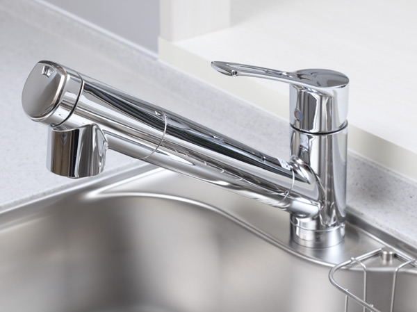 Kitchen.  [Single lever water purifier built-in mixing faucet] Mixing faucet water purifier built-in type, It is with a convenient hand shower to clean the sink. (Same specifications)