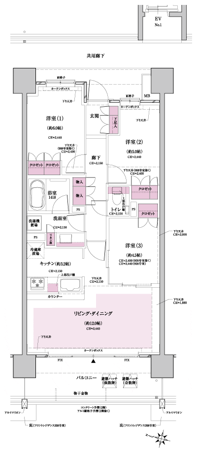 Floor: 3LDK, occupied area: 68.71 sq m, Price: TBD