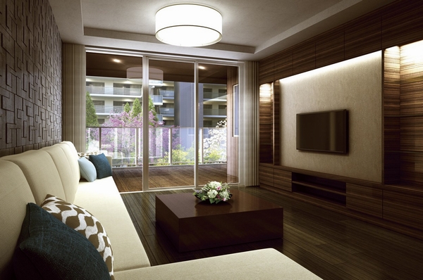  [Guest rooms] Also possible guest room accommodation, such as relatives and friends. Calm design of the wood grain to produce a time of relaxation (Rendering)