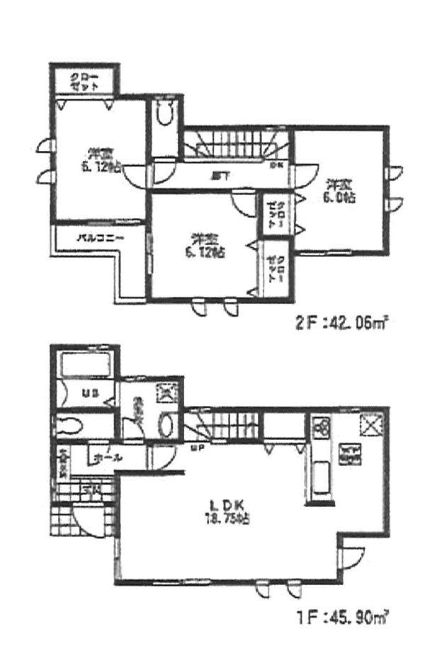 Floor plan. (3 Building), Price 39,800,000 yen, 3LDK, Land area 120.94 sq m , Building area 87.96 sq m