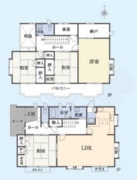 Floor plan. 28.8 million yen, 4LDK+2S, Land area 190.1 sq m , Building area 138.29 sq m
