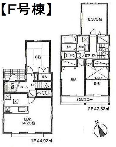 Floor plan. (F Building), Price 38,800,000 yen, 4LDK, Land area 132.98 sq m , Building area 92.74 sq m