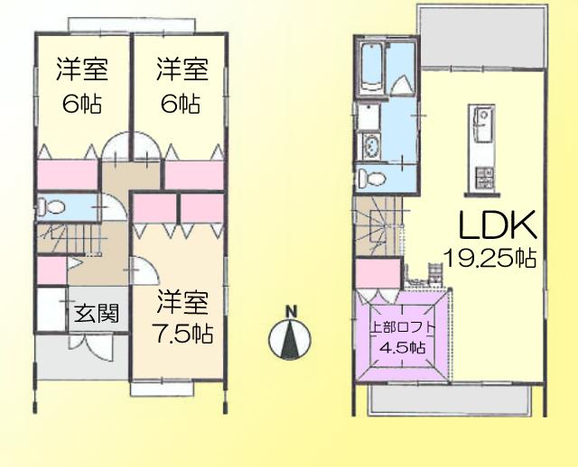 Floor plan. 42,800,000 yen, 3LDK, Land area 202.96 sq m , Building area 100.03 sq m