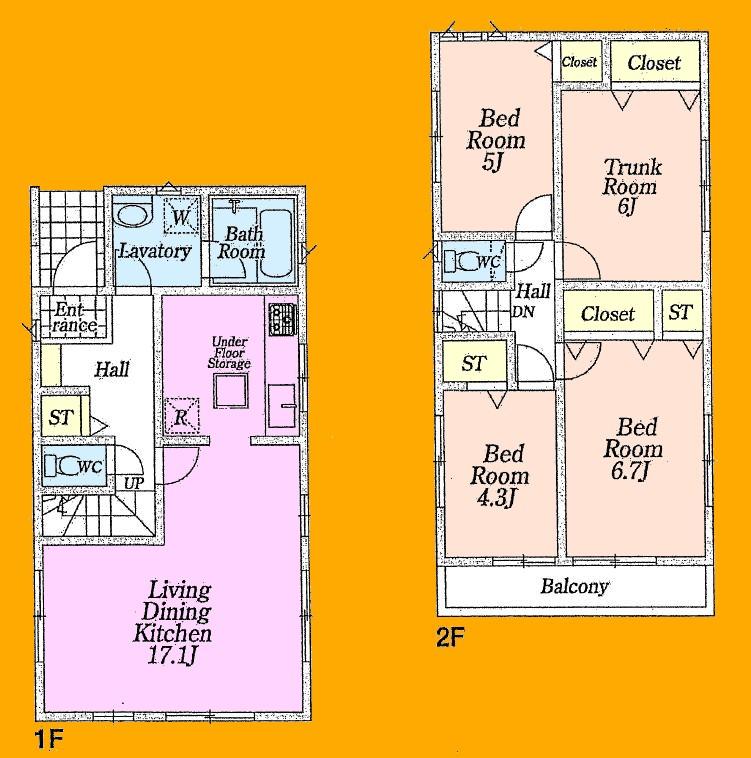 Floor plan. Price 35,800,000 yen, 3LDK+S, Land area 120.45 sq m , Building area 91.11 sq m