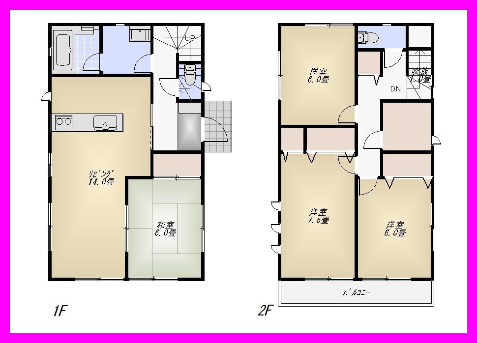 Floor plan. 42,800,000 yen, 4LDK, Land area 125.59 sq m , Building area 97.2 sq m floor plan