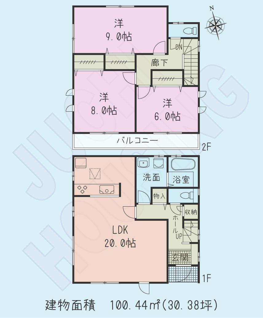 Floor plan. (7 Building), Price 45,800,000 yen, 3LDK, Land area 120.93 sq m , Building area 100.44 sq m