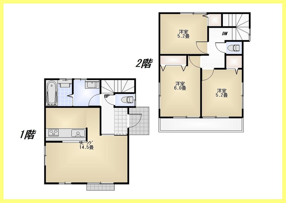 Floor plan. (1 Building), Price 29,800,000 yen, 3LDK, Land area 96.01 sq m , Building area 76.18 sq m