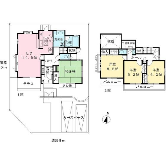 Floor plan. 51,200,000 yen, 4LDK, Land area 205.64 sq m , Building area 118.33 sq m