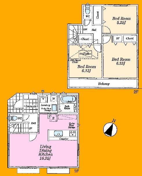 Floor plan. (1 Building), Price 32,800,000 yen, 3LDK, Land area 103.12 sq m , Building area 80.18 sq m