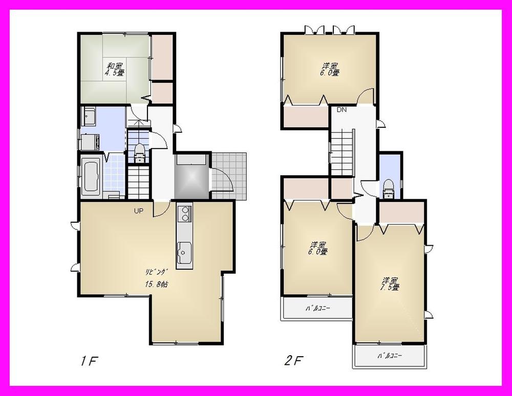 Floor plan. 45,900,000 yen, 4LDK, Land area 105.54 sq m , Building area 98.12 sq m B Building