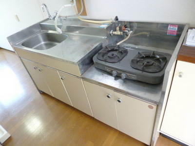 Kitchen. Gas stove 2-neck Installed