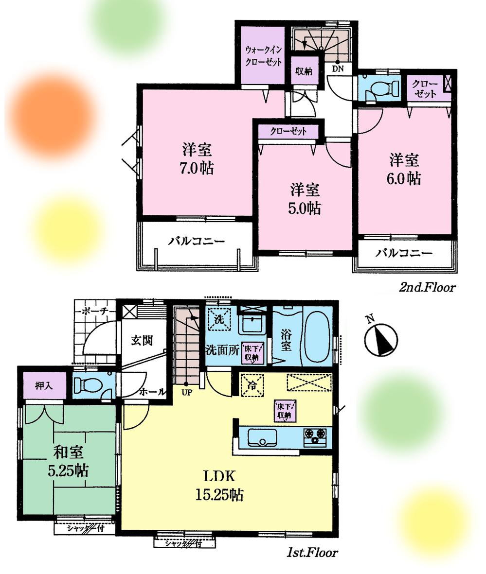 Floor plan. 37,700,000 yen, 4LDK, Land area 99.19 sq m , Building area 91.08 sq m