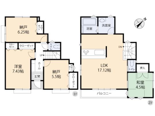 Floor plan. 38,800,000 yen, 2LDK, Land area 124.01 sq m , Building area 90.11 sq m floor plan