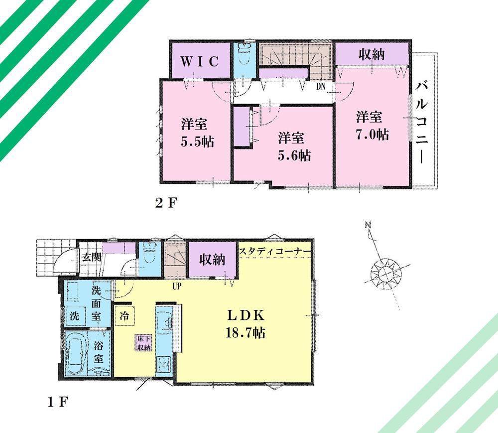 Floor plan. (C Building), Price 38,300,000 yen, 3LDK, Land area 114.49 sq m , Building area 90.82 sq m