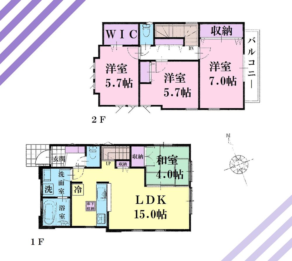 Floor plan. (D Building), Price 39,300,000 yen, 4LDK, Land area 114.49 sq m , Building area 91.13 sq m