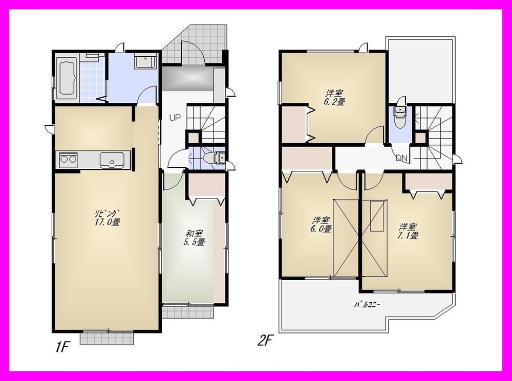 Floor plan. (1 Building), Price 45,800,000 yen, 4LDK, Land area 121.52 sq m , Building area 96.47 sq m