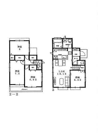 Floor plan. (Building 2), Price 28.8 million yen, 4LDK, Land area 114.05 sq m , Building area 90.46 sq m