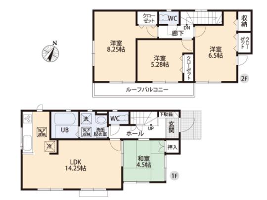 Floor plan. 40,800,000 yen, 4LDK, Land area 100.09 sq m , Building area 90.66 sq m floor plan