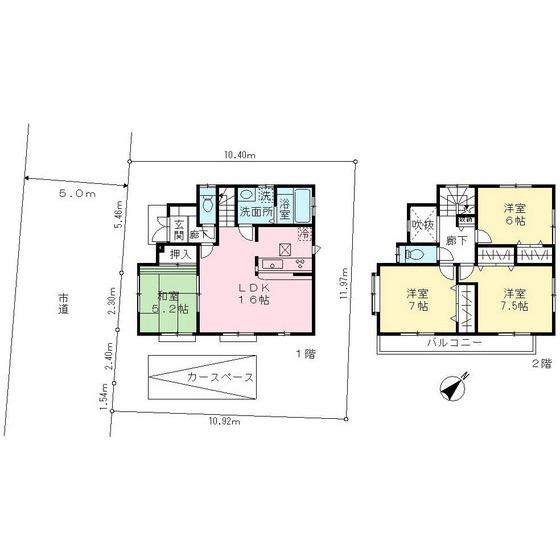Floor plan. 35,800,000 yen, 4LDK, Land area 125.55 sq m , Building area 97.71 sq m