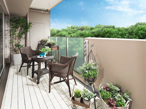 Interior.  [balcony] To ensure a depth of about 1.8m, Relaxed some balcony. Wrapped in a fresh light and wind, You relax comfortably. (In fact in a composite of view photo of the corresponding 3-floor local and slightly different)